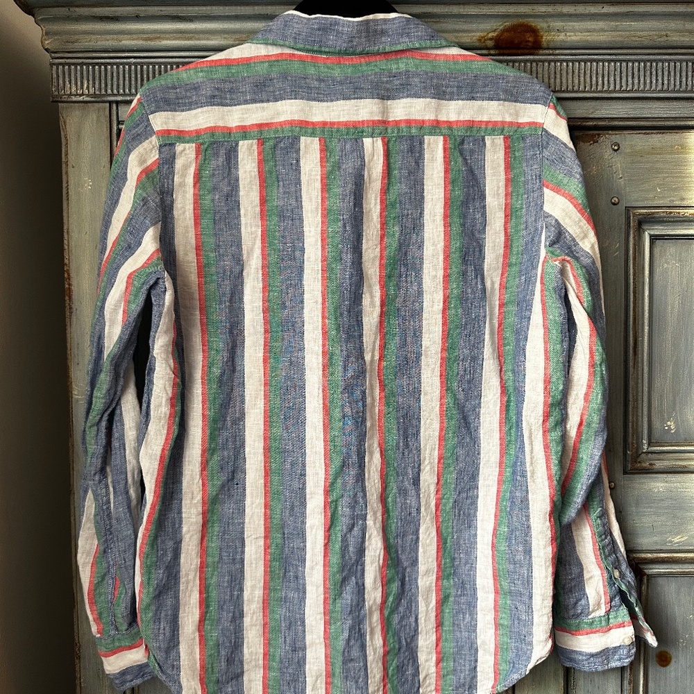 Frank & Eileen Eileen Striped Linen Relaxed Shirt Size XXS - Picture 6 of 7